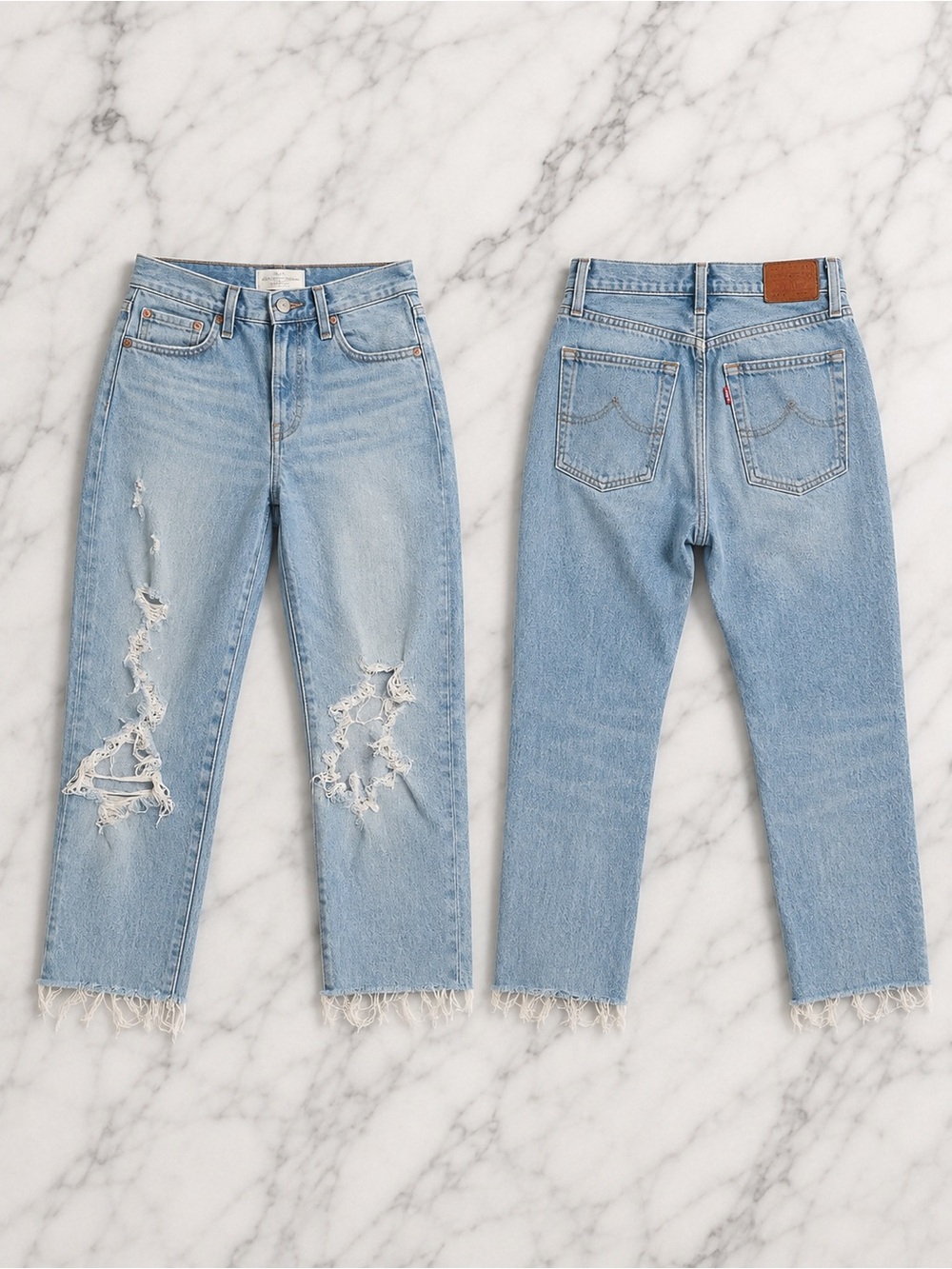 Levi's 501 skinny Women's Light Blue Distressed Straight Jeans